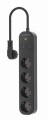 Gembird Inteligentna listwa Tuya 4xDE 2xUSB-A 1xUSB-C Czarna