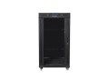 Lanberg Szafa stojąca 19 cali 22U 600x800 drzwi szklane LCD (flat pack) v2 czarna