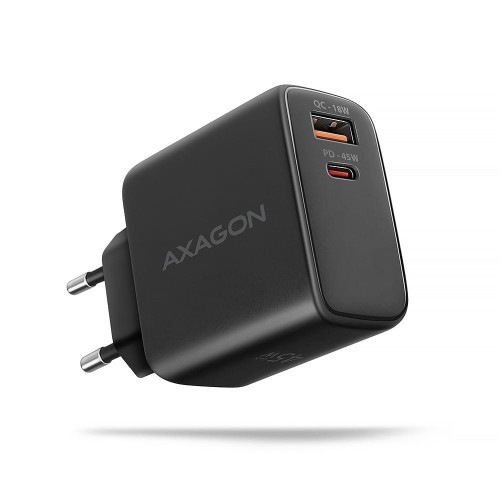 AXAGON Ładowarka sieciowa ACU-PQ45 2-port  QC3.0,4.0/AFC/FCP/PPS/Apple  + PD type-C, 45W, Czarna