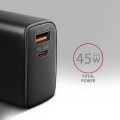 AXAGON Ładowarka sieciowa ACU-PQ45 2-port  QC3.0,4.0/AFC/FCP/PPS/Apple  + PD type-C, 45W, Czarna