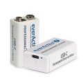 everActive Akumulator 6F22/9V Li-ion 550 mAh USB-C