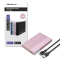 Qoltec Obudowa | Kieszeń na dysk SSD HDD 2.5 cala | SATA | USB 3.0 | Super  speed 5Gb/s | 2TB | Różowy