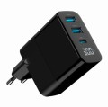 Gembird Ładowarka GaN 2xA 1xC LCD 30W PD QC3.0 czarna