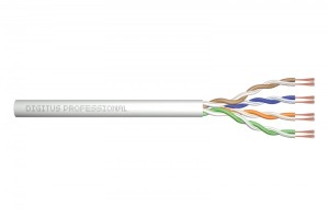 Digitus Kabel teleinformatyczny patchcordowy kat.6, U/UTP, linka, AWG 26/7, LSOH, 100m, karton, szary