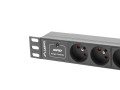 LANBERG Listwa zasilająca Rack PDU 10 1U 3x PL 2m 16A czarna