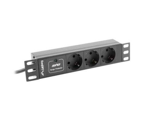 LANBERG Listwa zasilająca Rack PDU 10 1U 3x Schuko 2m 16A czarna