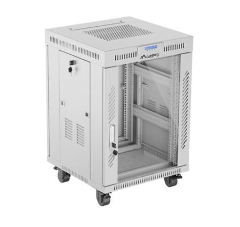 Lanberg Szafa stojąca rack 19 cali 15U 600X600 szara LCD flack pack