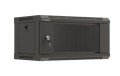 Lanberg Szafa instalacyjna rack wisząca 19" 4U 540x350 czarna drzwi   przeszklone ( flat pack)