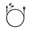 AUKEY CB-BAL5 3w1 ultraszybki nylonowy kabel Quick Charge micro USB | USB C | Lightning | 1.2m