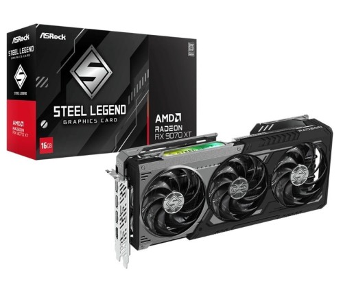 ASRock Karta graficzna RX 9070 XT STEEL LEGEND DARK 16GB GDDR6 256bit 3DP/HDMI
