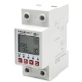 Qoltec Przekaźnik 63A na szynę DIN z licznikiem energii elektrycznej |  Timer | Tuya | Wi-Fi | LED