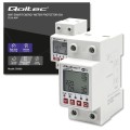 Qoltec Przekaźnik 63A na szynę DIN z licznikiem energii elektrycznej |  Timer | Tuya | Wi-Fi | LED