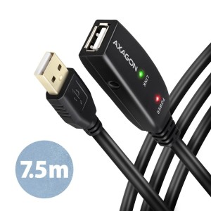 AXAGON ADR-207 USB 2.0 A-M -> A-F aktywny kabel przedłużacz/wzmacniacz 7.5m
