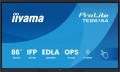 IIYAMA Monitor 86 cali TE8615A-B1AG IPS,4K,40pkt,550cd,DeepContrast-IR+,    HDMI x2,DP,USB-C, 2 x 20W, OPS Slot x1, 5xUSB, 2xRJ45,8-Array,EDLA, WiFi,P