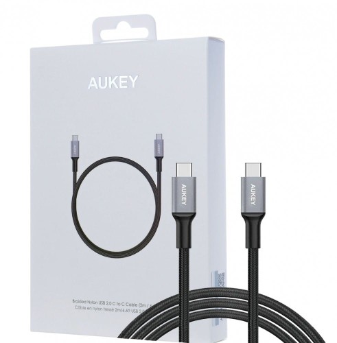 AUKEY CB-CD6 nylonowy szybki kabel Quick Charge USB C - USB C 2m