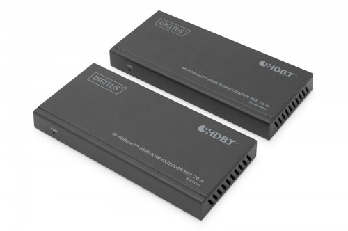 Digitus Przedłużacz/Extender KVM HDMI+USB HDBaseT 70m 4K30Hz HDCP 2.2 PoC (Power over Cable) audio IR zestaw