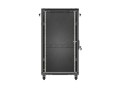 Lanberg Szafa instalacyjna rack stojąca 19" 22U 600x1000 czarna drzwi   przeszkolne ( flat pack)