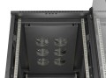 Lanberg Szafa instalacyjna rack stojąca 19" 22U 600x1000 czarna drzwi   przeszkolne ( flat pack)