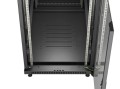 Lanberg Szafa instalacyjna rack stojąca 19" 22U 600x1000 czarna drzwi   przeszkolne ( flat pack)
