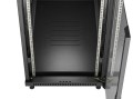 Lanberg Szafa instalacyjna rack stojąca 19" 22U 600x1200 czarna drzwi   przeszklone (flat pack)