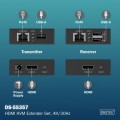 Digitus Przedłużacz (extender) po skrętce kat.6 HDMI 4K/30Hz z KVM USB 1.1 do 40m/70m, max. 253 odbiorniki, sterowanie IR - zestaw (odbiornik/nadajnik