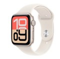 Apple Watch SE 3 GPS+Cellular koperta 40 mm z aluminium w kolorze księżycowej poświaty, pasek sportowy w kolorze księżycowej poświaty - rozmiar S/M