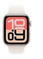 Apple Watch SE 3 GPS koperta 40 mm z aluminium w kolorze księżycowej poświaty, pasek sportowy w kolorze księżycowej poświaty - rozmiar S/M