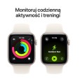 Apple Watch SE 3 GPS koperta 40 mm z aluminium w kolorze księżycowej poświaty, pasek sportowy w kolorze księżycowej poświaty - rozmiar S/M