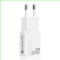 everActive Ładowarka sieciowa SUPER SLIM QC 3.0 20W 1XUSB 1XUSB-C biała SC-340Q