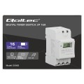 Qoltec Elektroniczny programator czasowy TIMER na szynę DIN z wbudowanš bateriš | harmonogram 7 dni | 16 programów