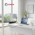 Maclean Listwa zasilająca MCE395 B 5 gniazd 3xUSB, 110-240V AC 50/60Hz, 2.1A max 2500W, czarna