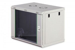 Digitus Szafa sieciowa wisząca Dynamic 19" 9U rack 474x600x450mm, drzwi szyba, szara, niezłożona, 60kg