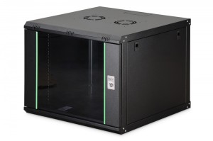 Digitus Szafa sieciowa wisząca Dynamic 19" 9U rack 474x600x600mm, drzwi szyba, czarna, niezłożona, 60kg