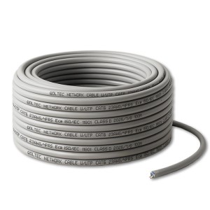 Qoltec Kabel patchcord sieciowy skrętka UTP | Miedziany Cu | CAT6 | Highspeed 1Gb/s | LAN | 100m | Szary