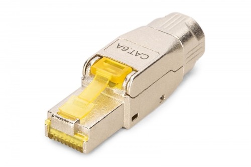 Digitus Wtyk modularny RJ45 kat.6A, PoE++, 10GbE, STP, ekranowany, beznarzędziowy, zakręcany, metalowy, AWG 22-27, linka/drut