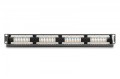 Digitus Panel krosowy (patch panel) 19'' 24x RJ45, LSA pion, kat.6, nieekranowany, 1U, prowadnica kabli, pola opisowe, Czarny