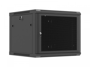 Lanberg Szafa instalacyjna rack wisząca 19 cali 9U 600x600 czarna drzwi     perforownae ( flat pack)