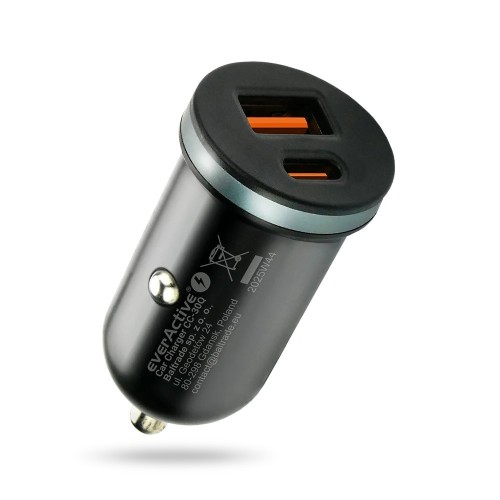 everActive Ładowarka samochodowa CC-30Q QC3.0 35W 1X USB + 1X USB-C PD czarna