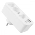 Maclean Rozdzielacz na 3 gniazda MCE248 F/W 2xUSB-A 2xUSB-C biały