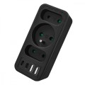 Maclean Rozdzielacz na 3 gniazdka MCE248 F/B 2xUSB-A 2xUSB-C czarny