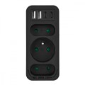 Maclean Rozdzielacz na 3 gniazdka MCE248 F/B 2xUSB-A 2xUSB-C czarny