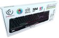 Rebeltec Klawiatura pełnowymiarowa RGB dla graczy SHARK wbudowana podkładka pod nadgarstki, wodoodporna konstrukcja