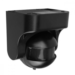 Maclean Czujnik ruchu PIR MCE358 B/B IP44, zasieg 12m, max obciążenie 300/1200W, czarny z czarną przesłoną