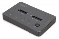 Digitus Stacja dokująca dysków z funkcją klonowania | USB-C 3.1 Gen2 10Gbps | SSD M.2 NVMe (max. 2x 4TB) | Funkcja Offline Clone | Czarna