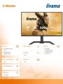 IIYAMA Monitor 25 cali GB2791QSU-B1 0.6ms,DP,2xHDMI 2.1 ,320Hz, Fast IPS,  WQHD,350 cd/m2, USB HUB x4 (2x Type-A, 2x Type-C), G-SYNC compatible - HDMI