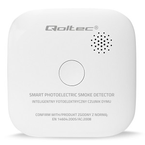 Qoltec Bezprzewodowy czujnik dymu z baterią | alarm 85dB | LED