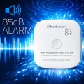Qoltec Bezprzewodowy czujnik dymu z baterią | alarm 85dB | LED