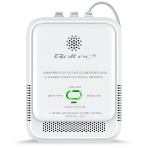 Qoltec Czujnik wycieku gazu Propan-Butan | detektor LPG | alarm 85dB |  LED