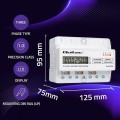 Qoltec Trójfazowy elektroniczny licznik | miernik zużycia energii na szynę DIN | 400V | 100A | LCD | LED | 7P