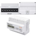 Qoltec Trójfazowy elektroniczny licznik | miernik zużycia energii na szynę DIN | 400V | 100A | LCD | LED | 7P